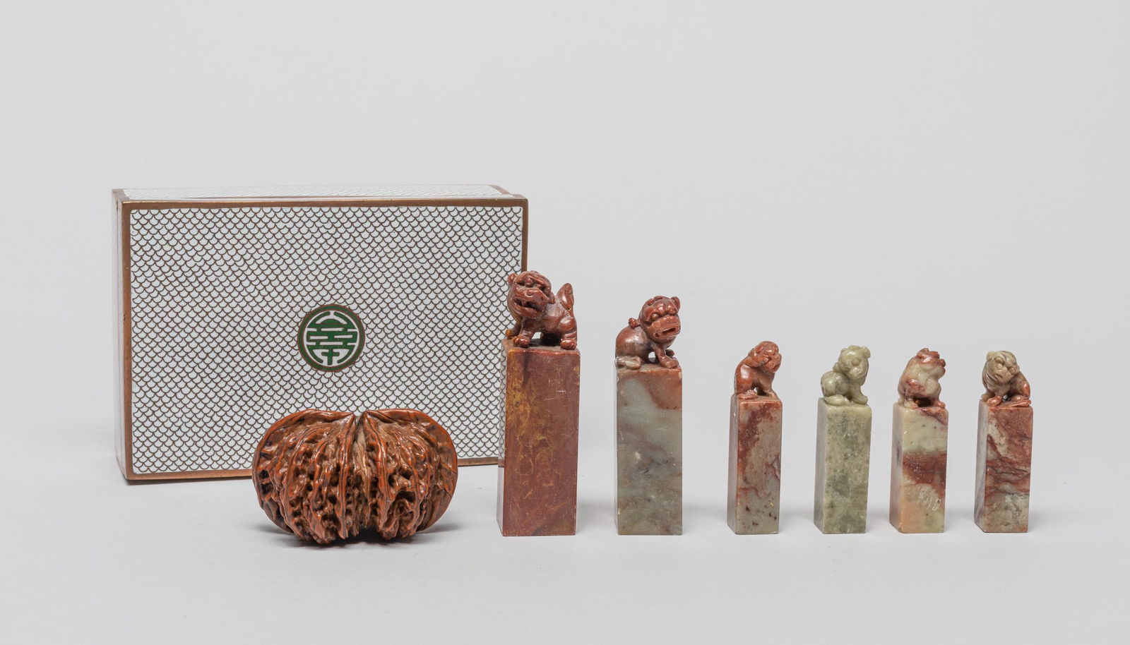 Chinese Cloisonne Box of Seals & Nuts (1 of 12)