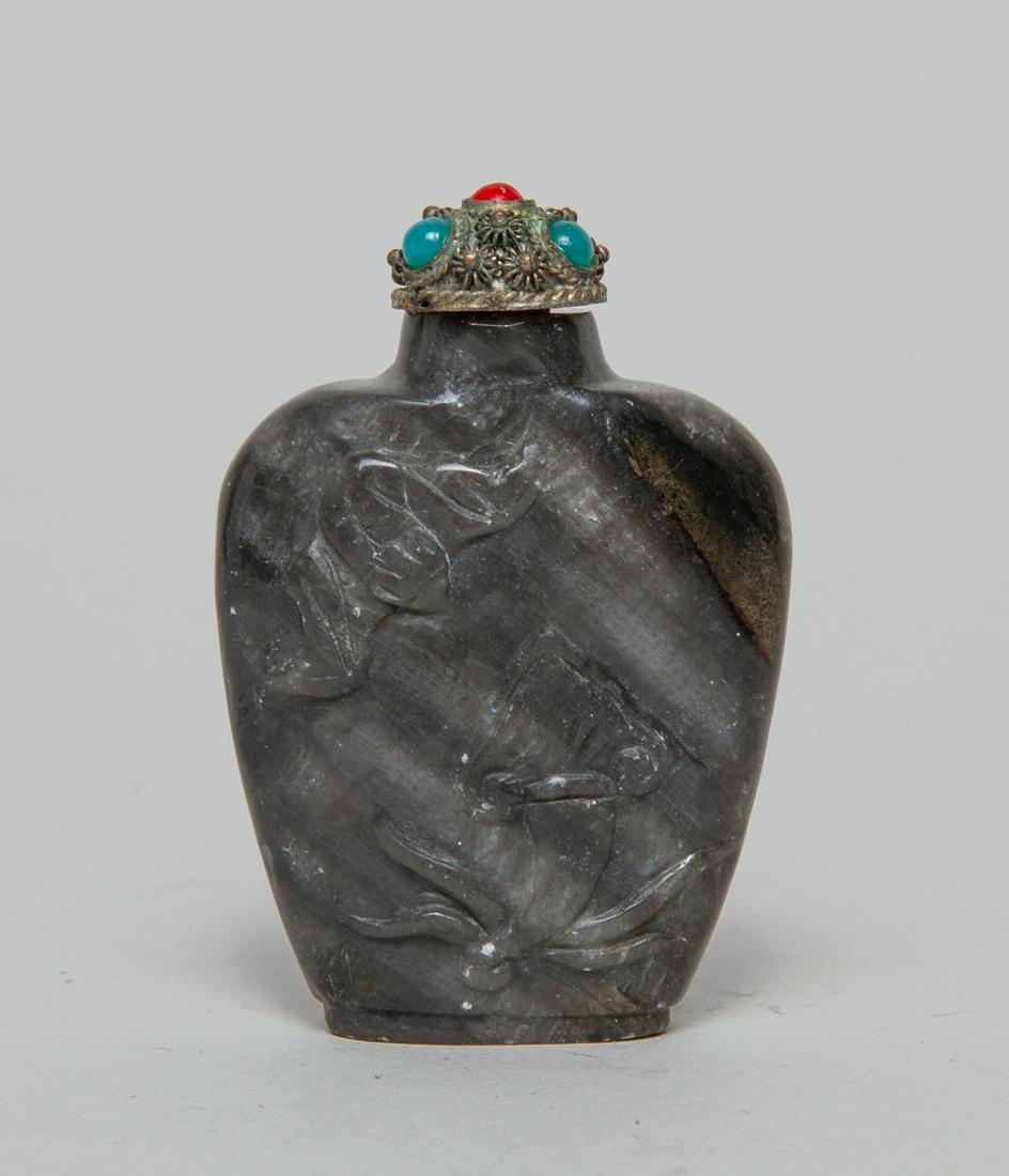 Chinese Carved Fossil Snuff Bottle (1 of 9)