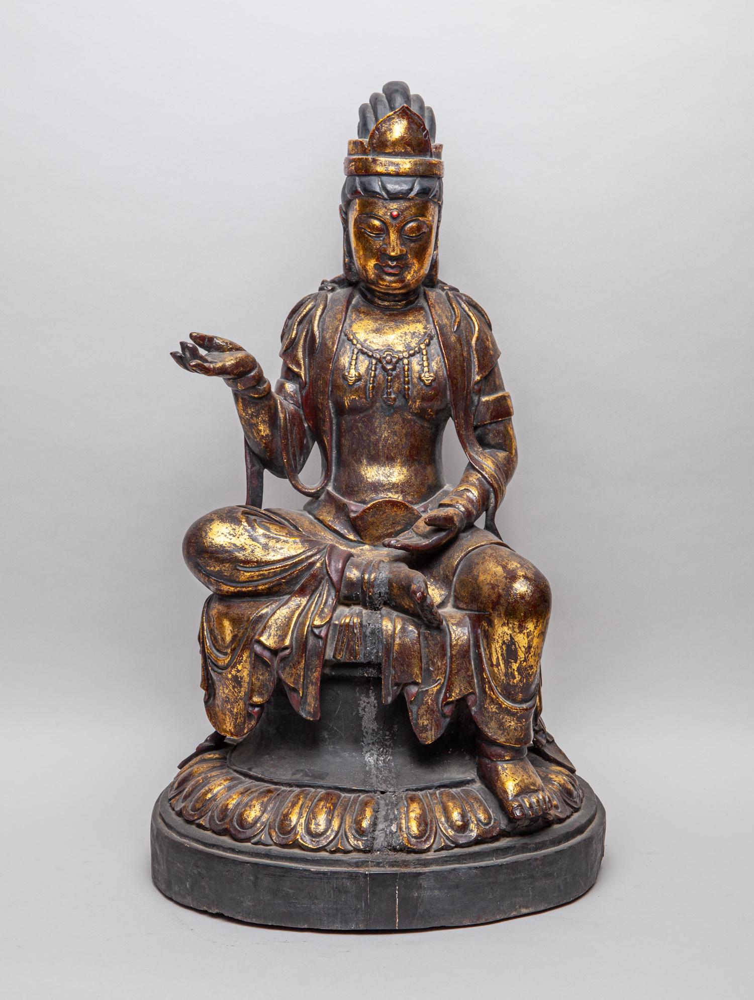 Large Korean Temple Gilt Wood Buddha (1 of 15)
