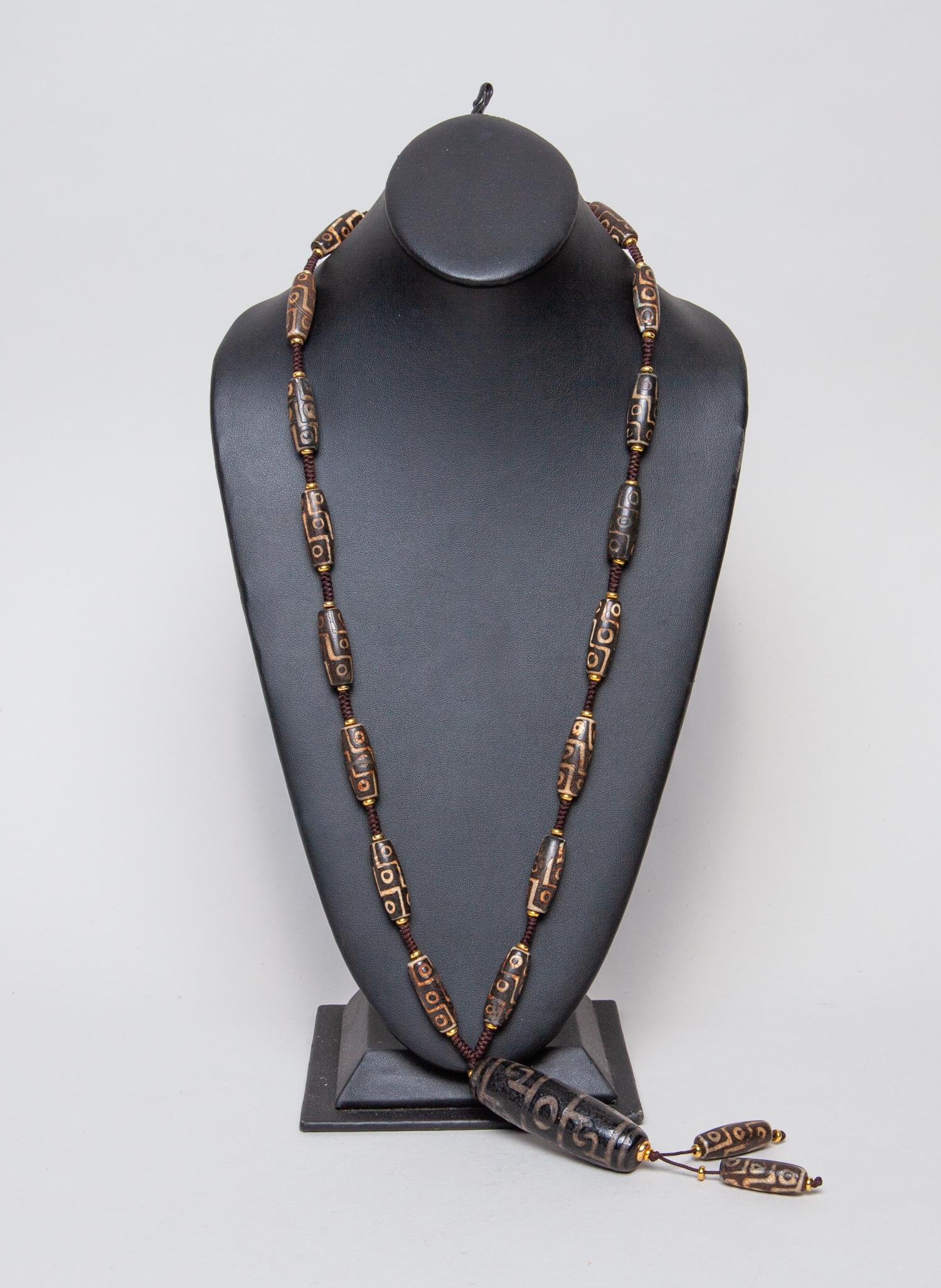 Tibetan Dzi Beads Necklace (1 of 6)