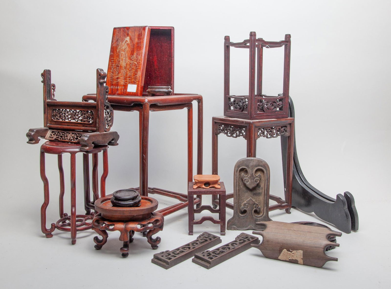 Large Group Chinese Wood Stands (1 of 13)