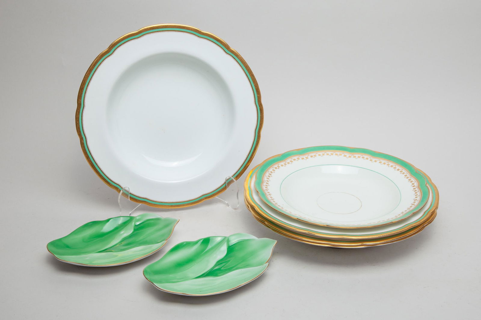 Gold & Turquoise Color Porcelain Service (1 of 8)