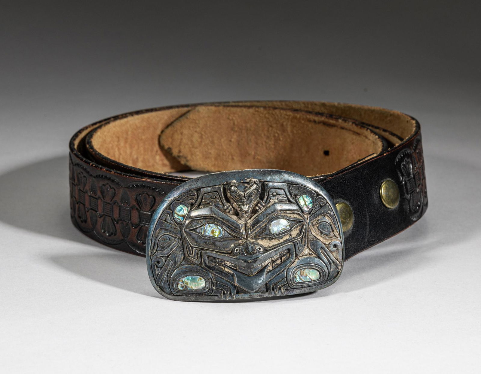 Northwest Coast Tlingit Haida Silver Belt (1 of 8)