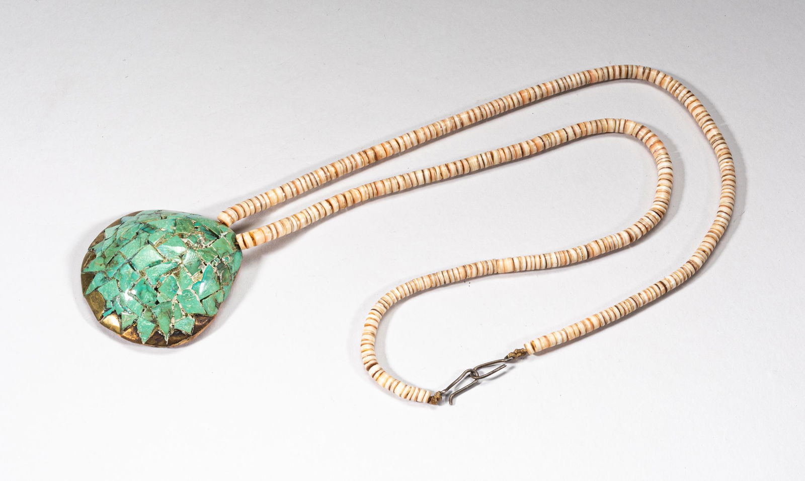 Rare Zuni Shell Inlaid Turquoise Necklace (1 of 8)