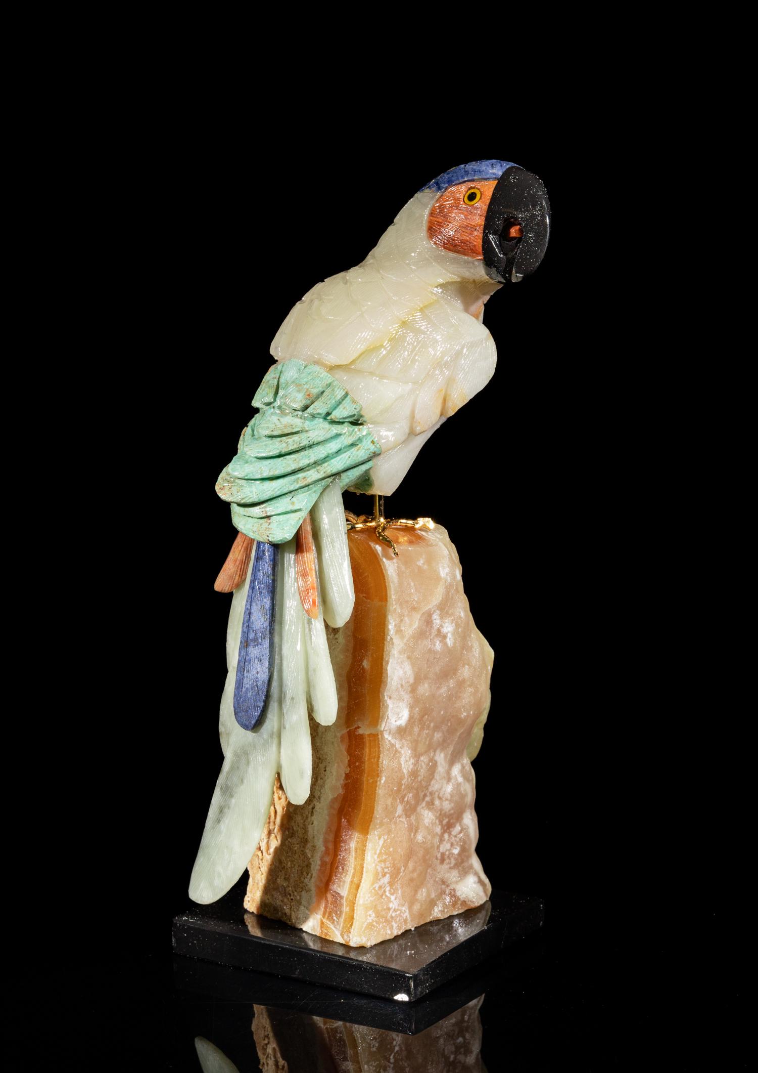 Large Turquoise & Gemstone Parrot Sculpture (1 of 11)