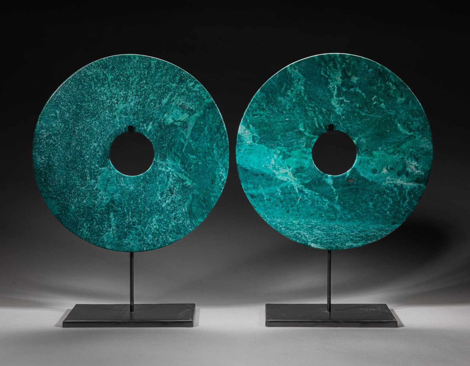 Pair Modern Art Jade/Stone Bi (1 of 10)