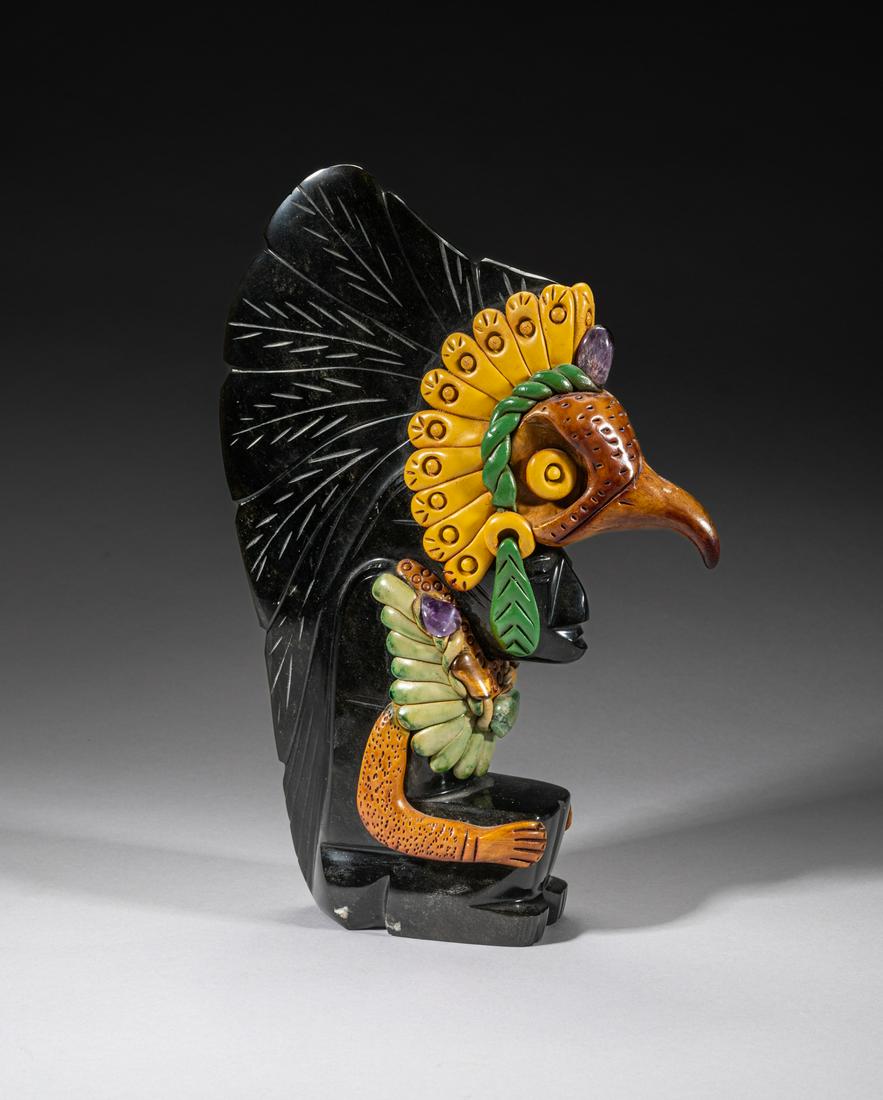 Mexico Aztec Style Gem Stone Sculpture (1 of 10)