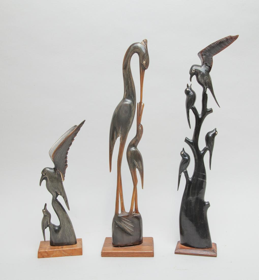 Mid-Century Buffalo Horn Carved Sculpture (1 of 12)