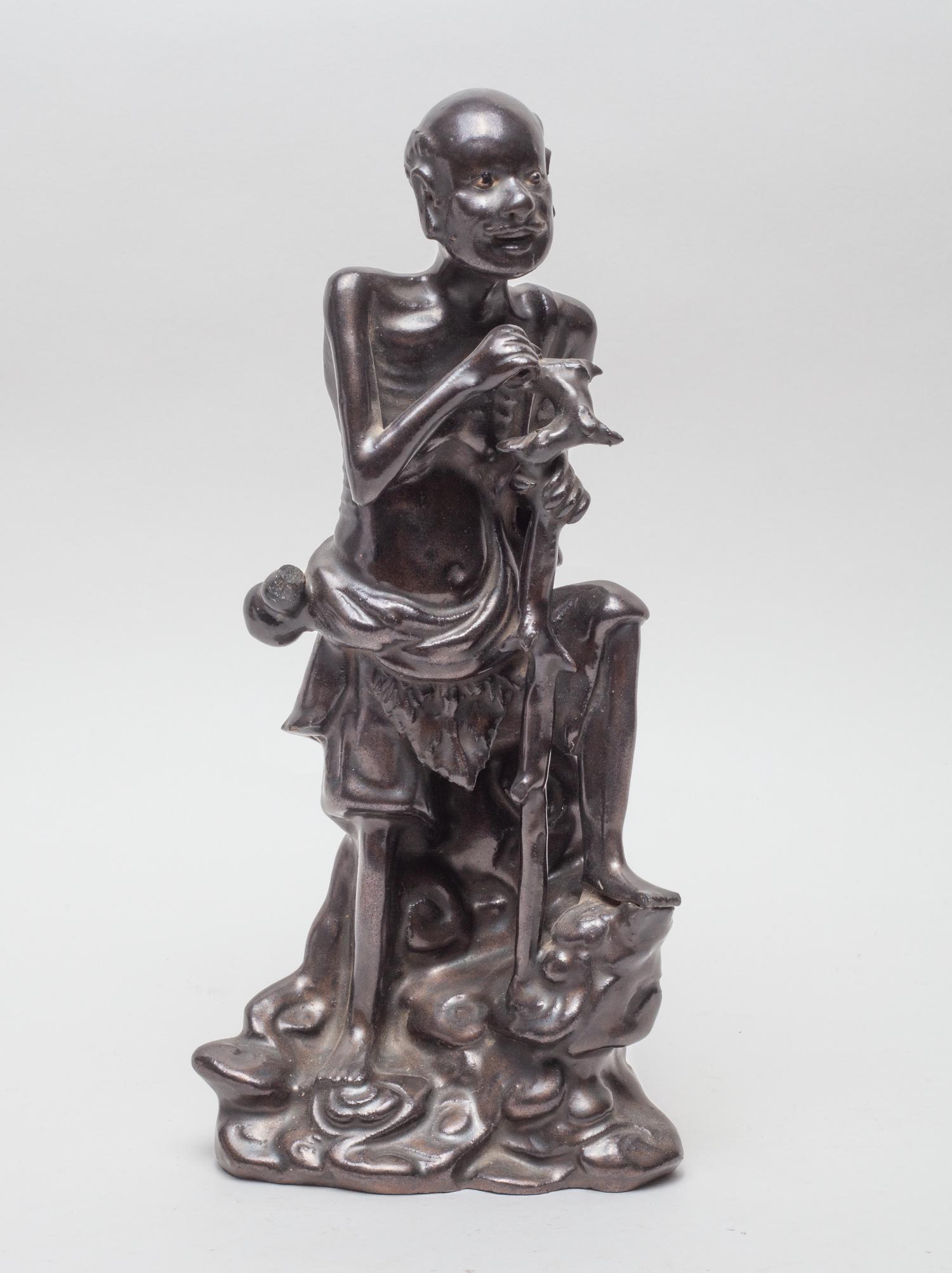 Chinese Black Glazed Pottery Luohan (1 of 15)