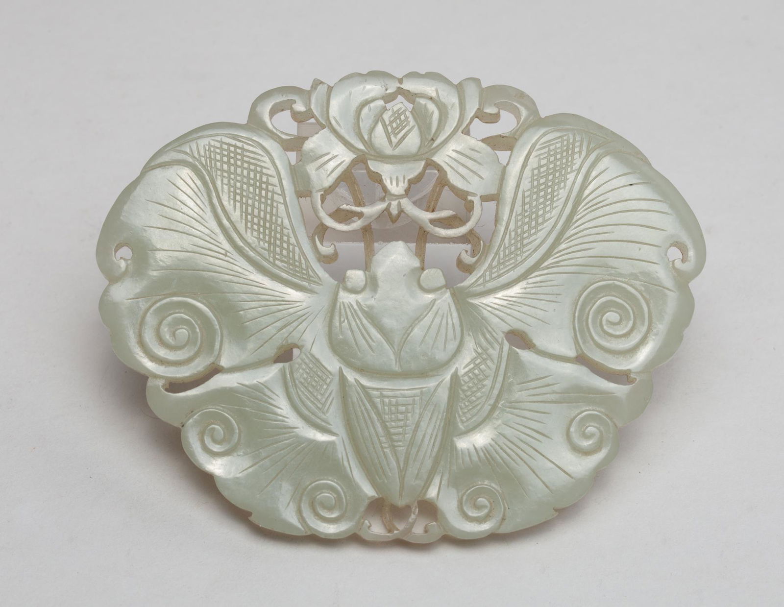 Large Chinese Jade Carved Butterfly (1 of 12)