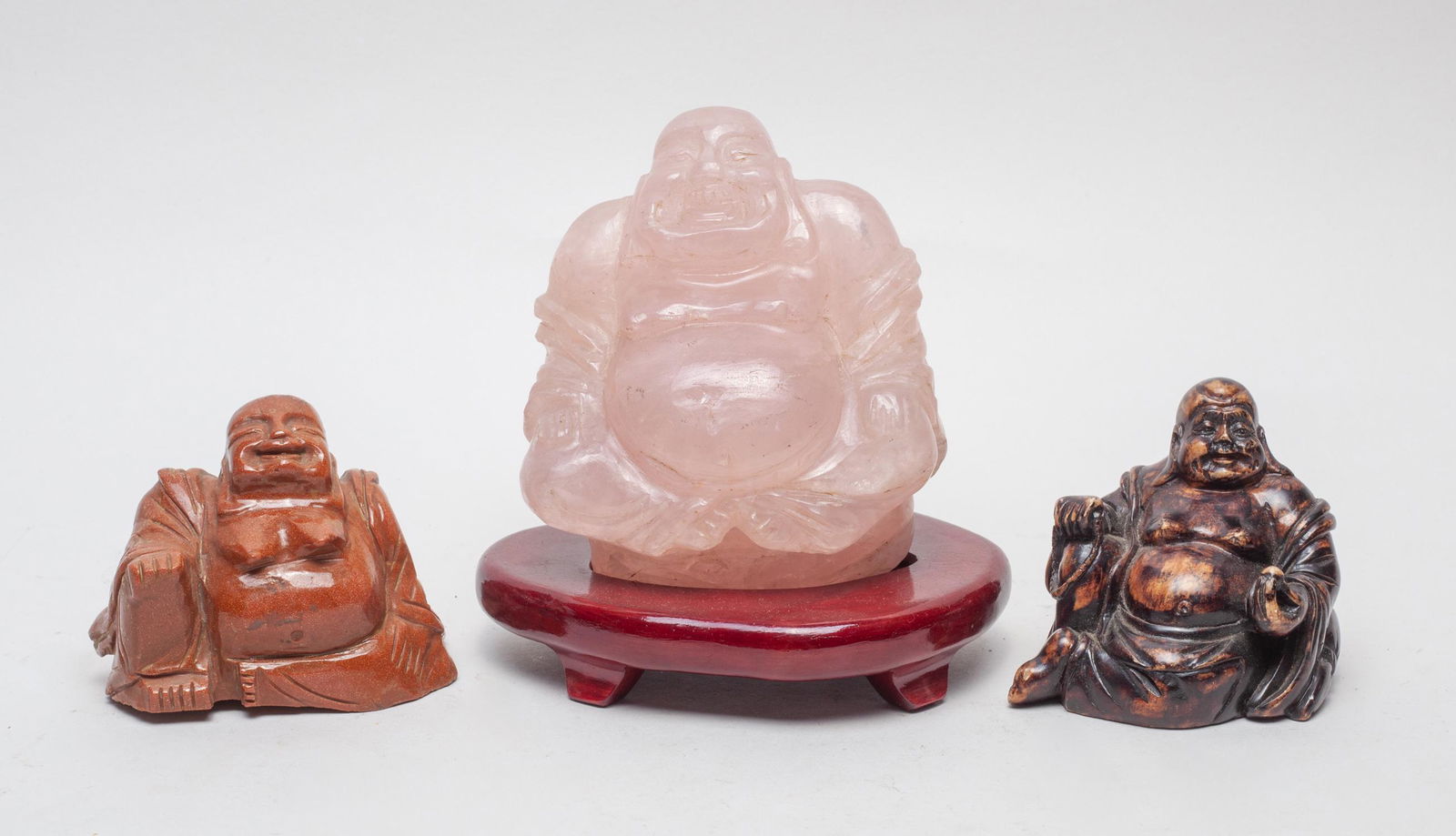 Collectible Chinese Rose Quartz & Gemstone Buddha (1 of 11)
