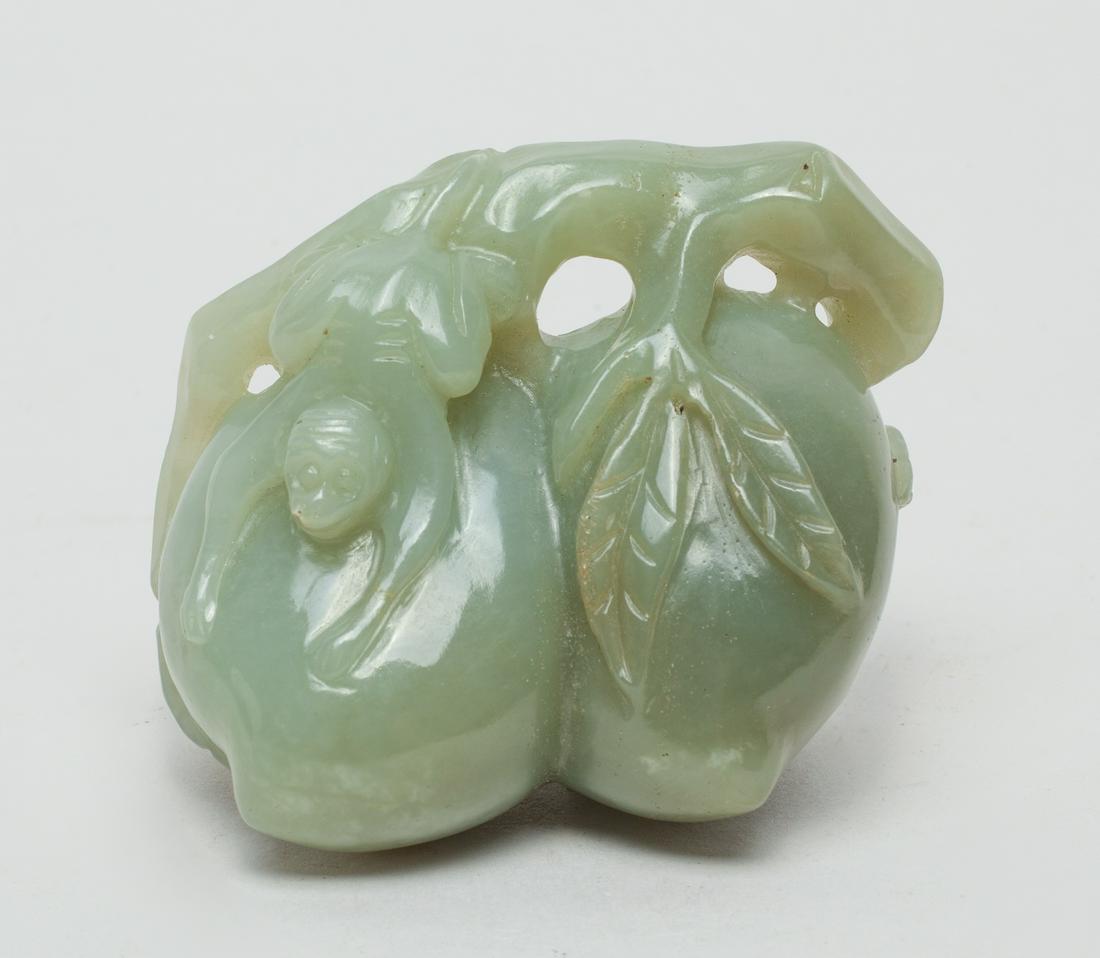 Lg Chinese Jade Carving of Monkey & Peach (1 of 8)