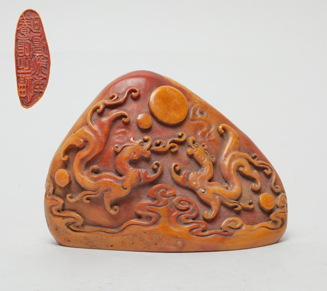 Lg Chinese Shoushan Stone Seal Sculpture (1 of 8)