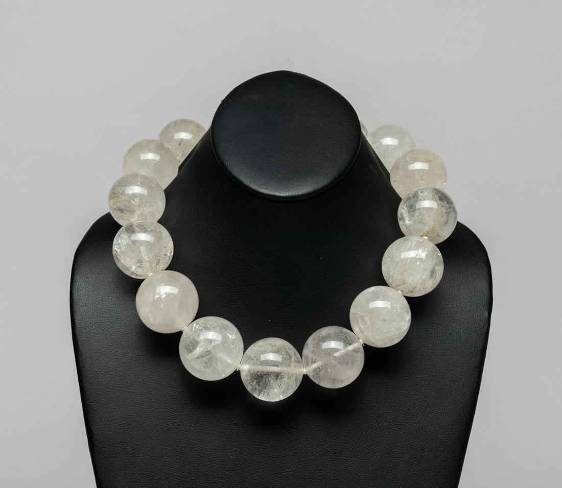 Vintage English Chunk Bead Rock Crystal Necklace (1 of 9)