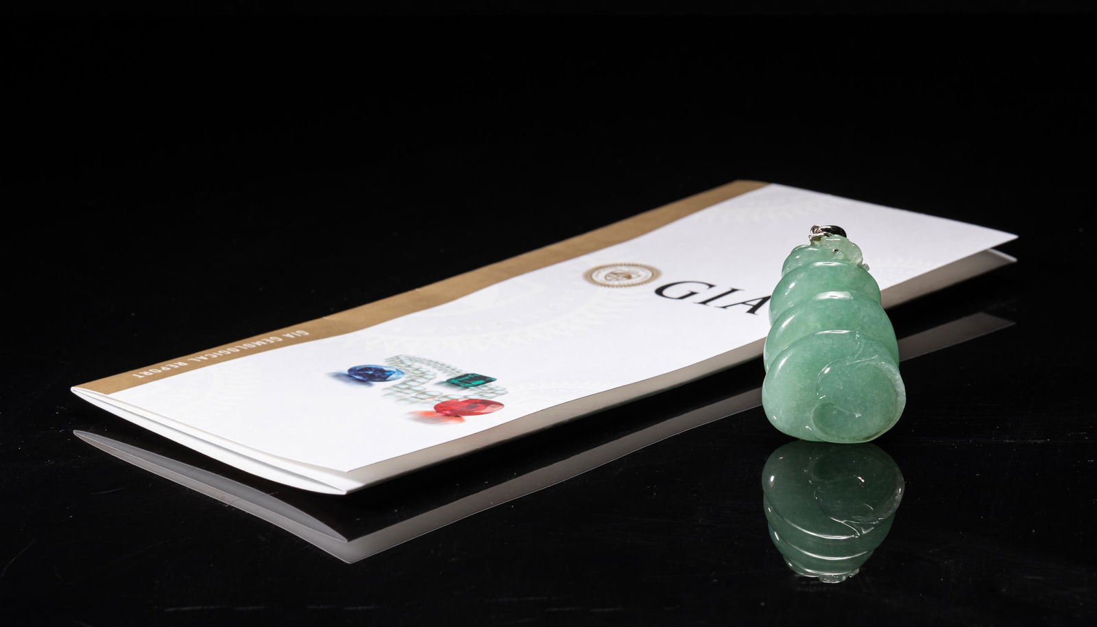 GIA Chinese Nature Jadeite of Conch (1 of 14)