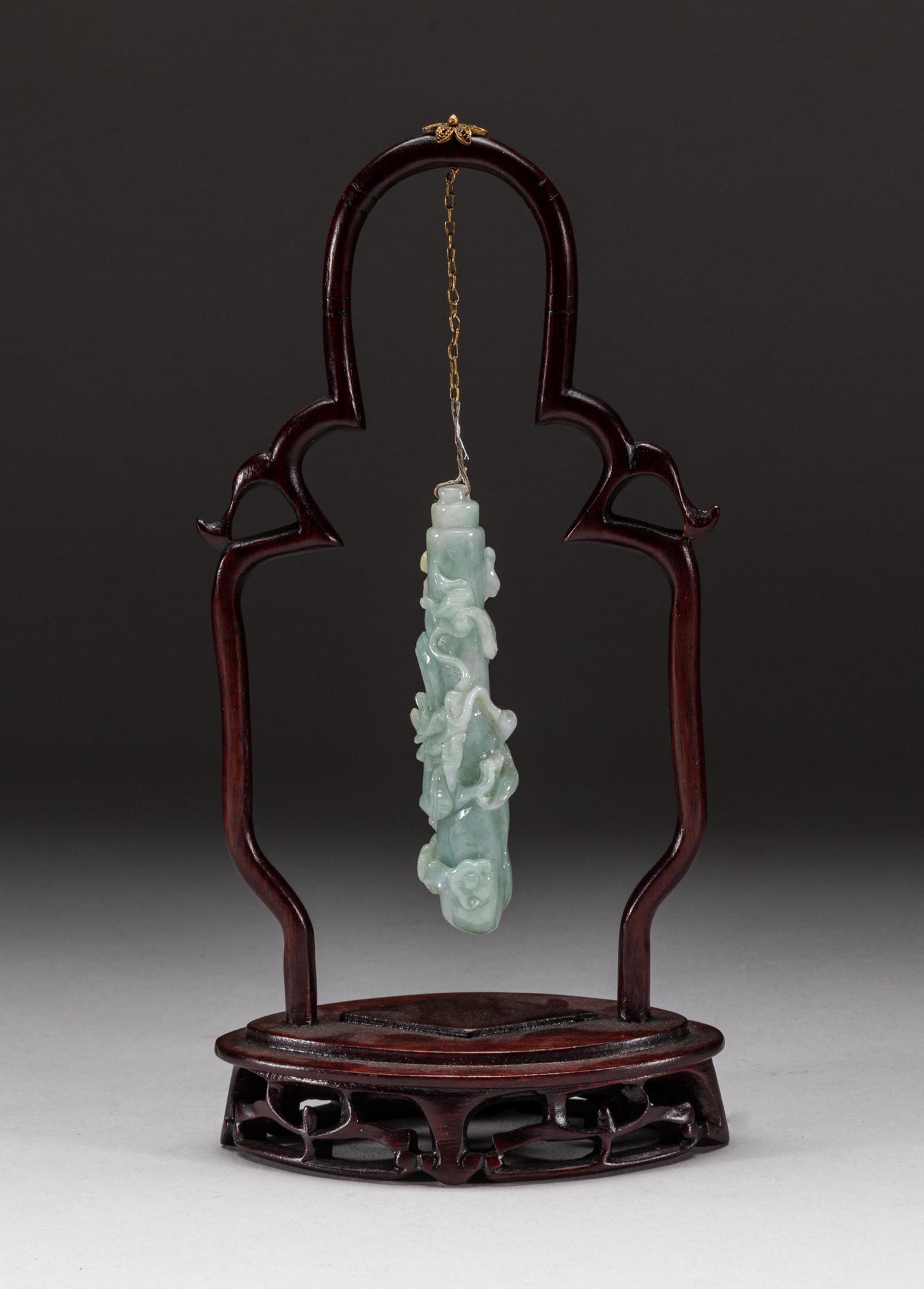 Rare Chinese Jade Jadeite Carved Hanging Toggle (1 of 11)