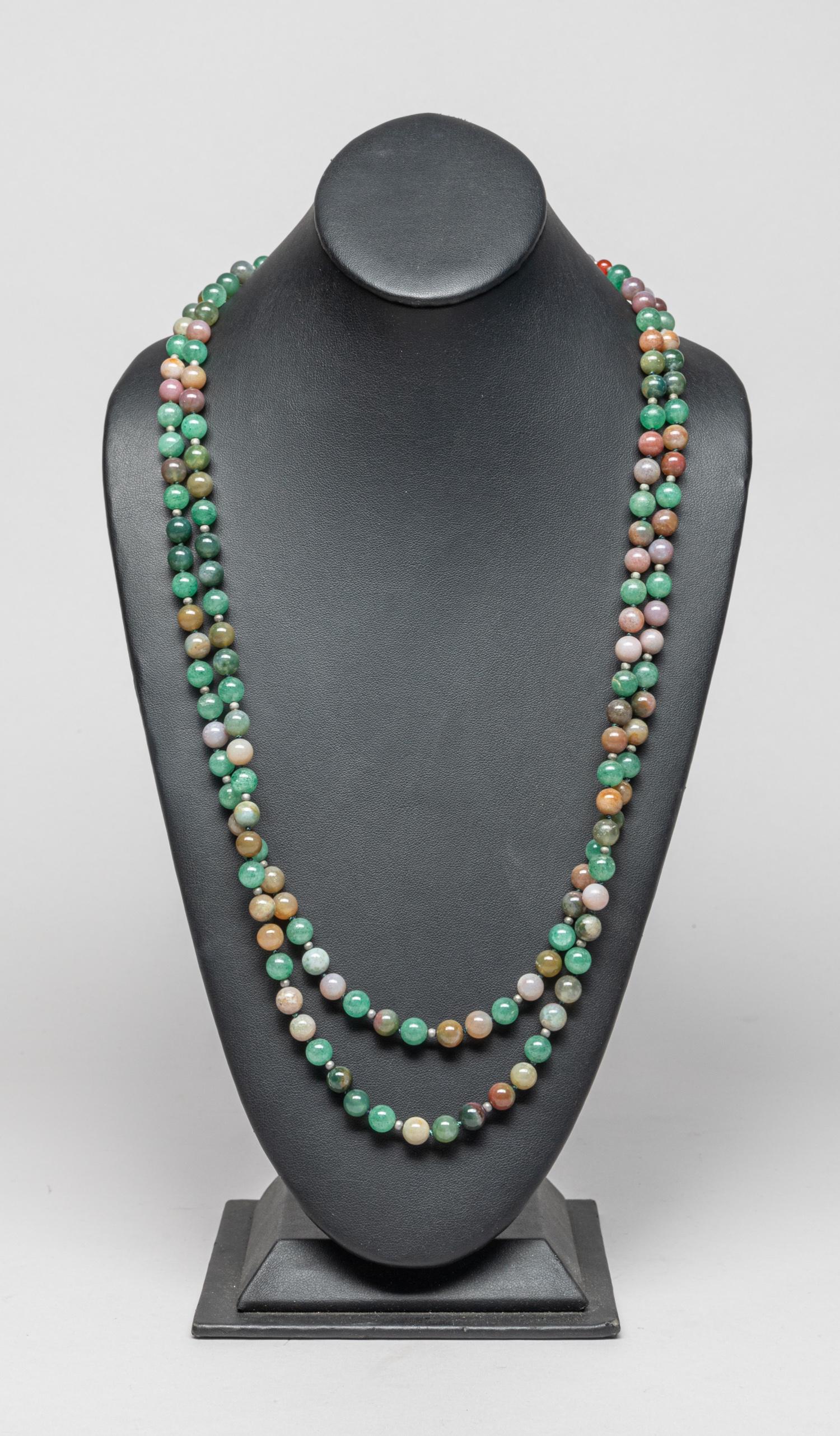 Chinese Vintage Amethyst, Stone & Silver Necklace (1 of 9)