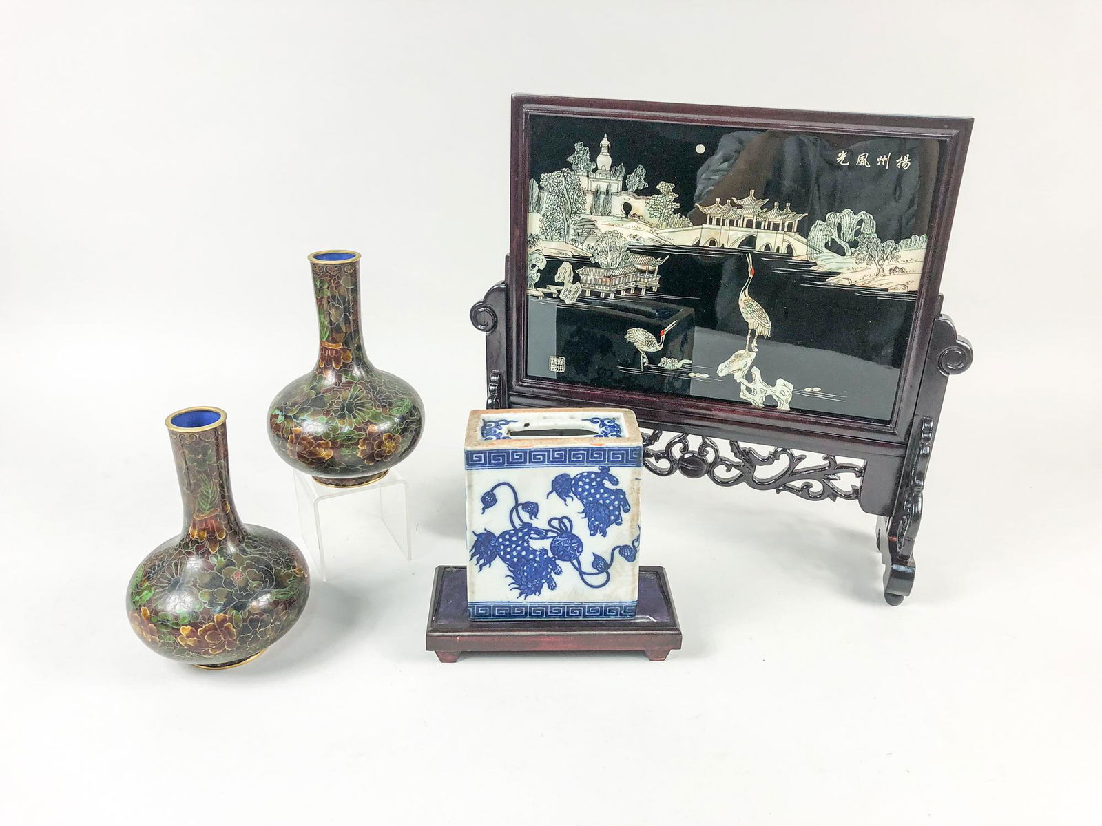 Estate Chinese Cloisonne, Screen & Porcelain (1 of 13)