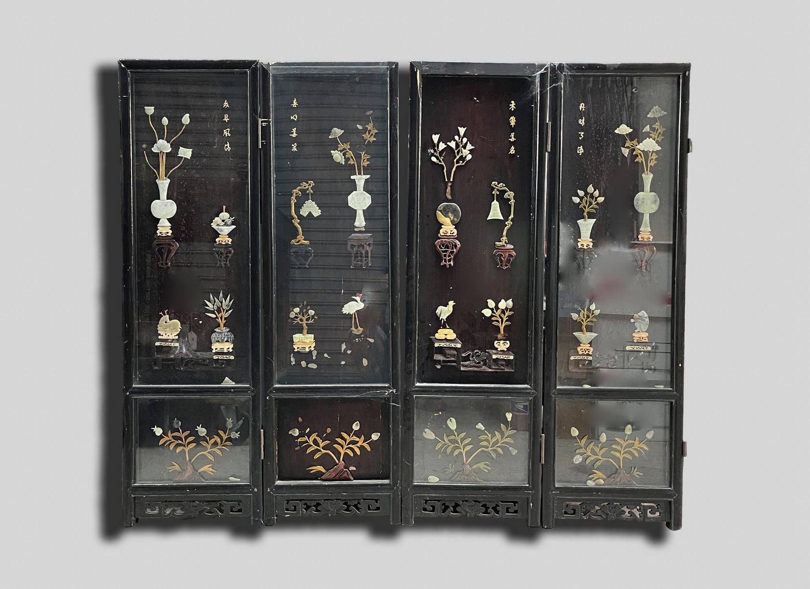 Chinese Lacquer & Gem Stone Panel (1 of 20)