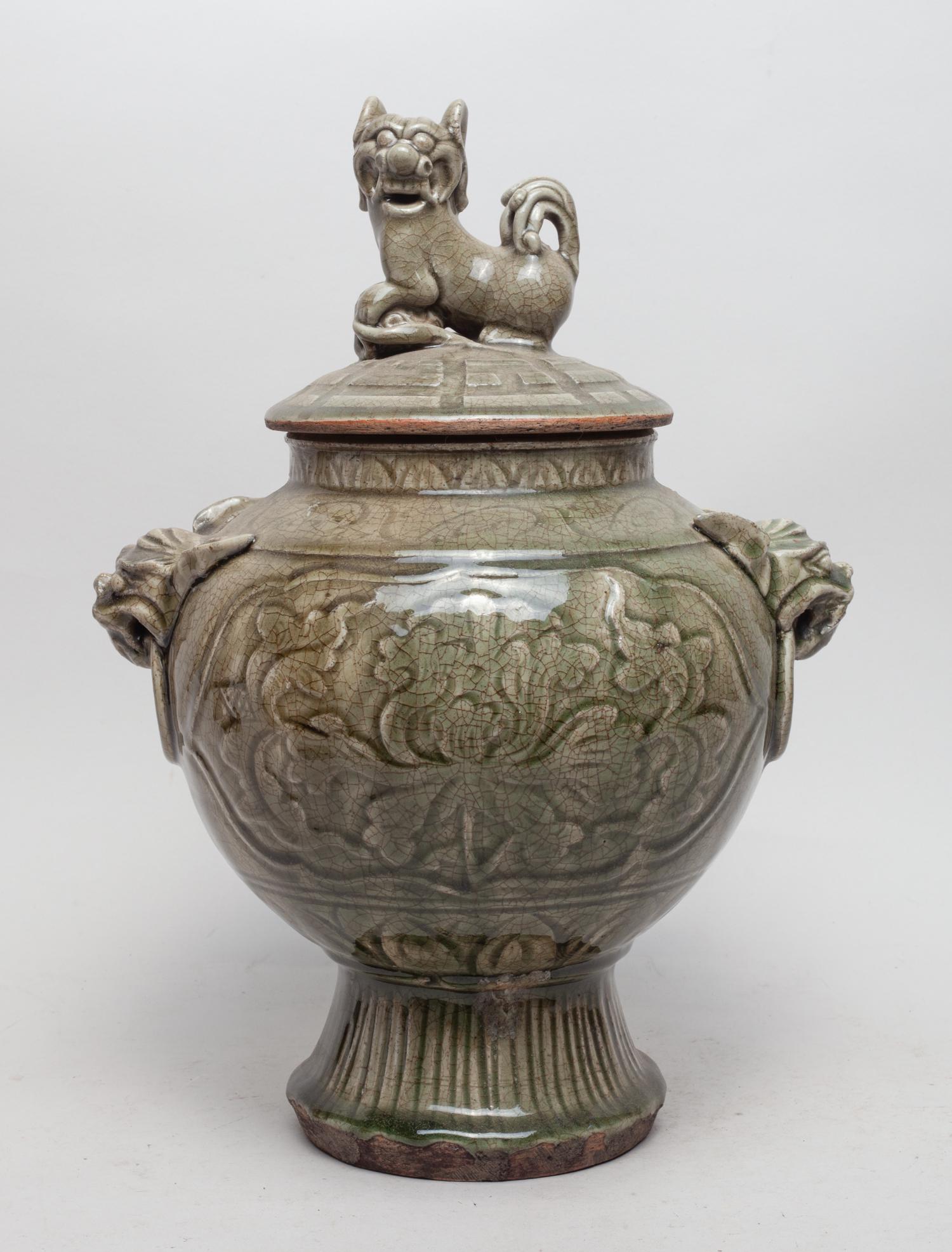 Large Chinese Longquan Porcelain Covered Censer (1 of 12)