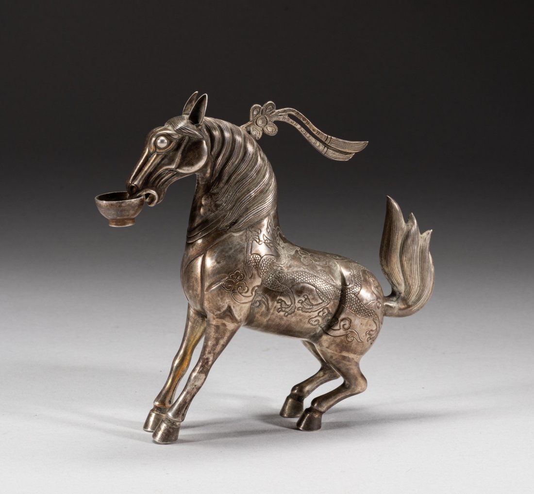 Important Korean Silver Horse Type Oil Lamp (1 of 12)