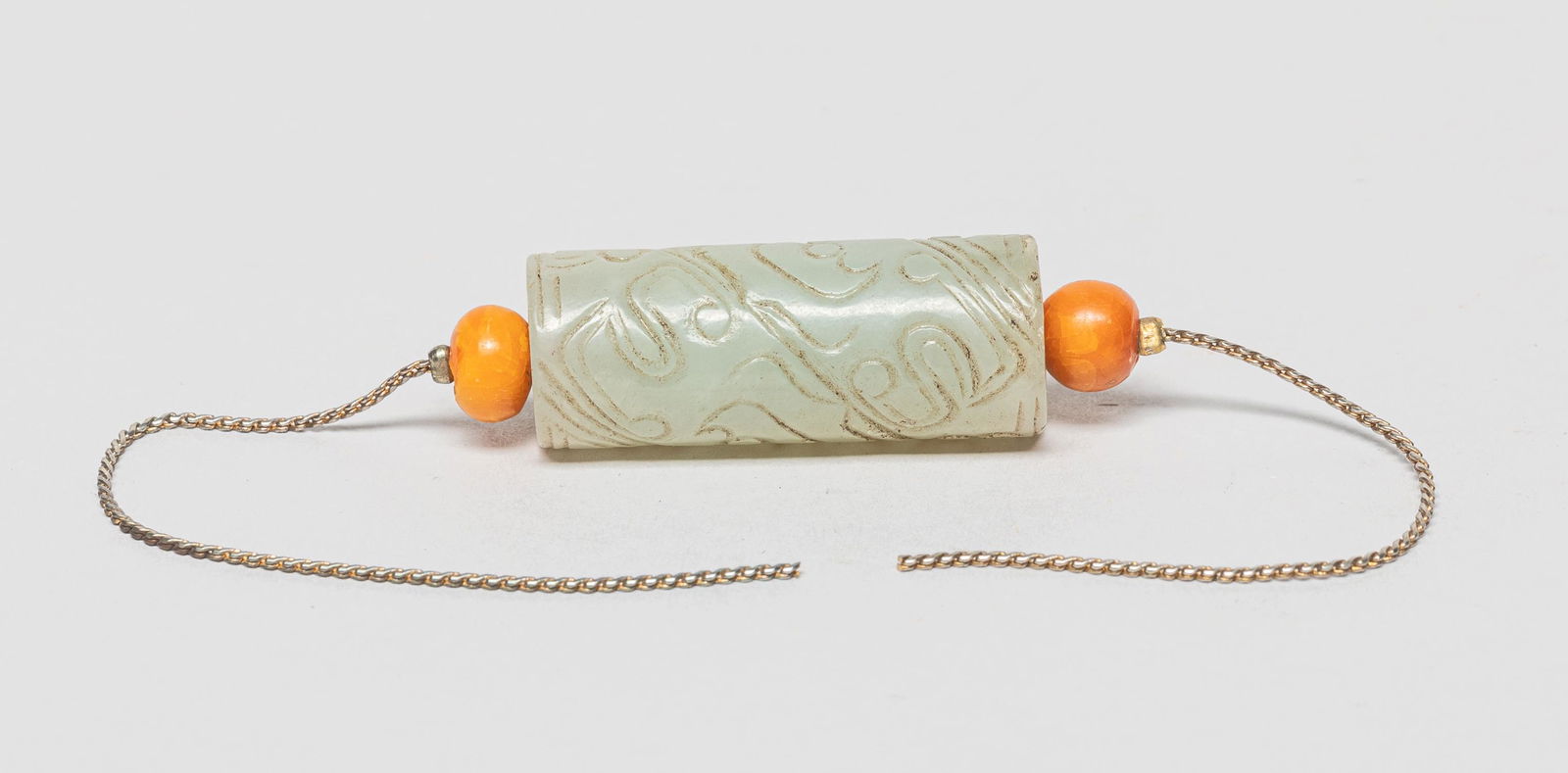 Chinese Jade & Amber Bead (1 of 10)