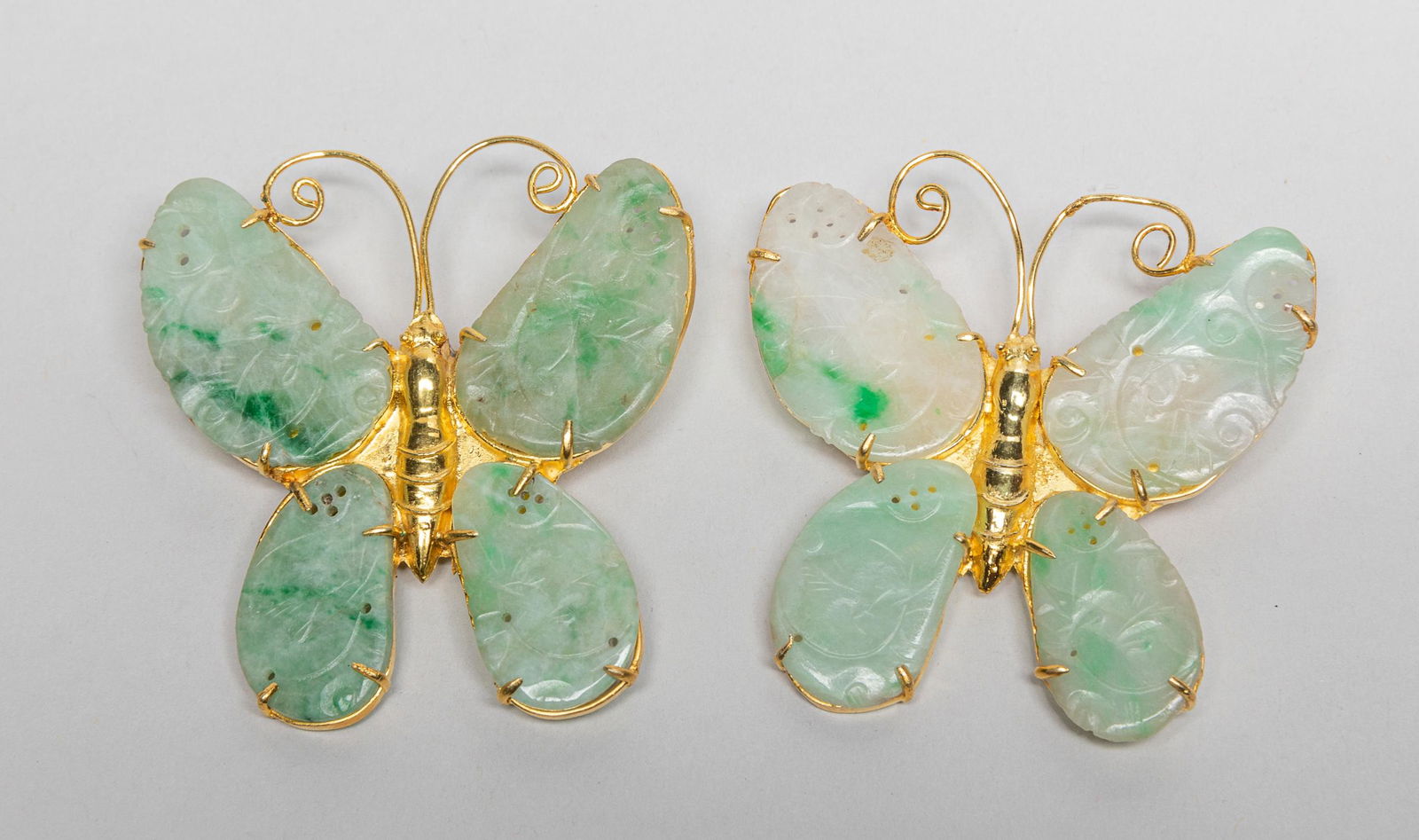 Chinese Jadeite & Gold on Silver Brooch (1 of 10)
