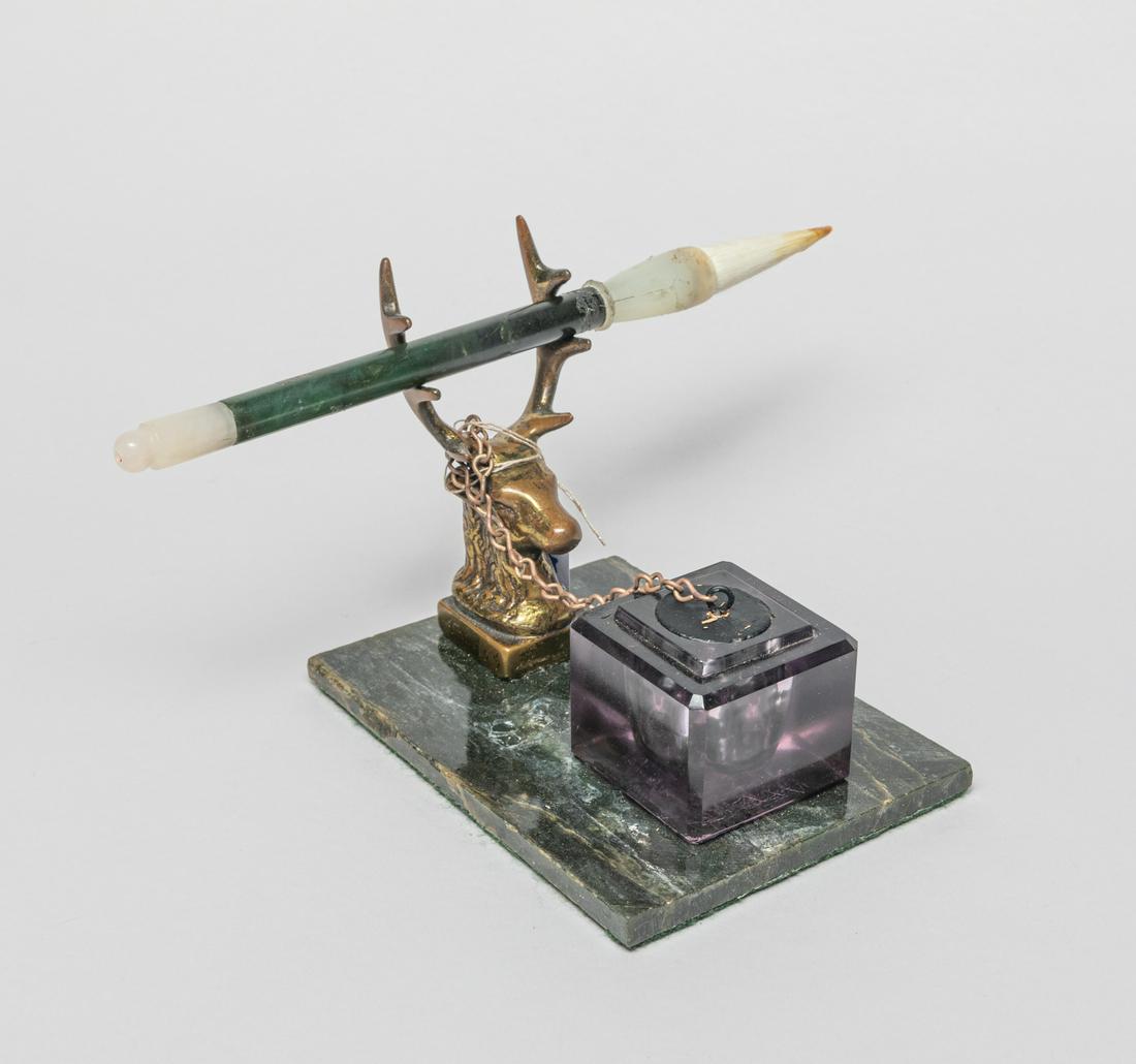 Chinese Jade Brush Pen w/ Stand (1 of 10)