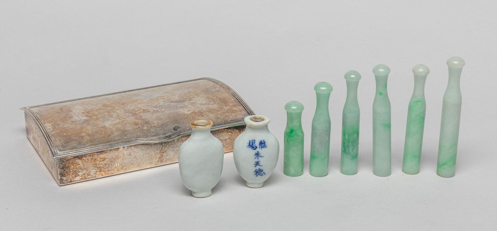 Chinese Jade Jadeite Pipe Stems & Bottles (1 of 14)