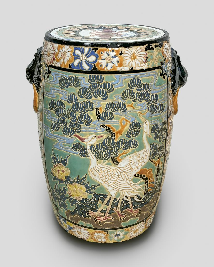 Japanese Glazed Pottery Garden Stool (1 of 7)