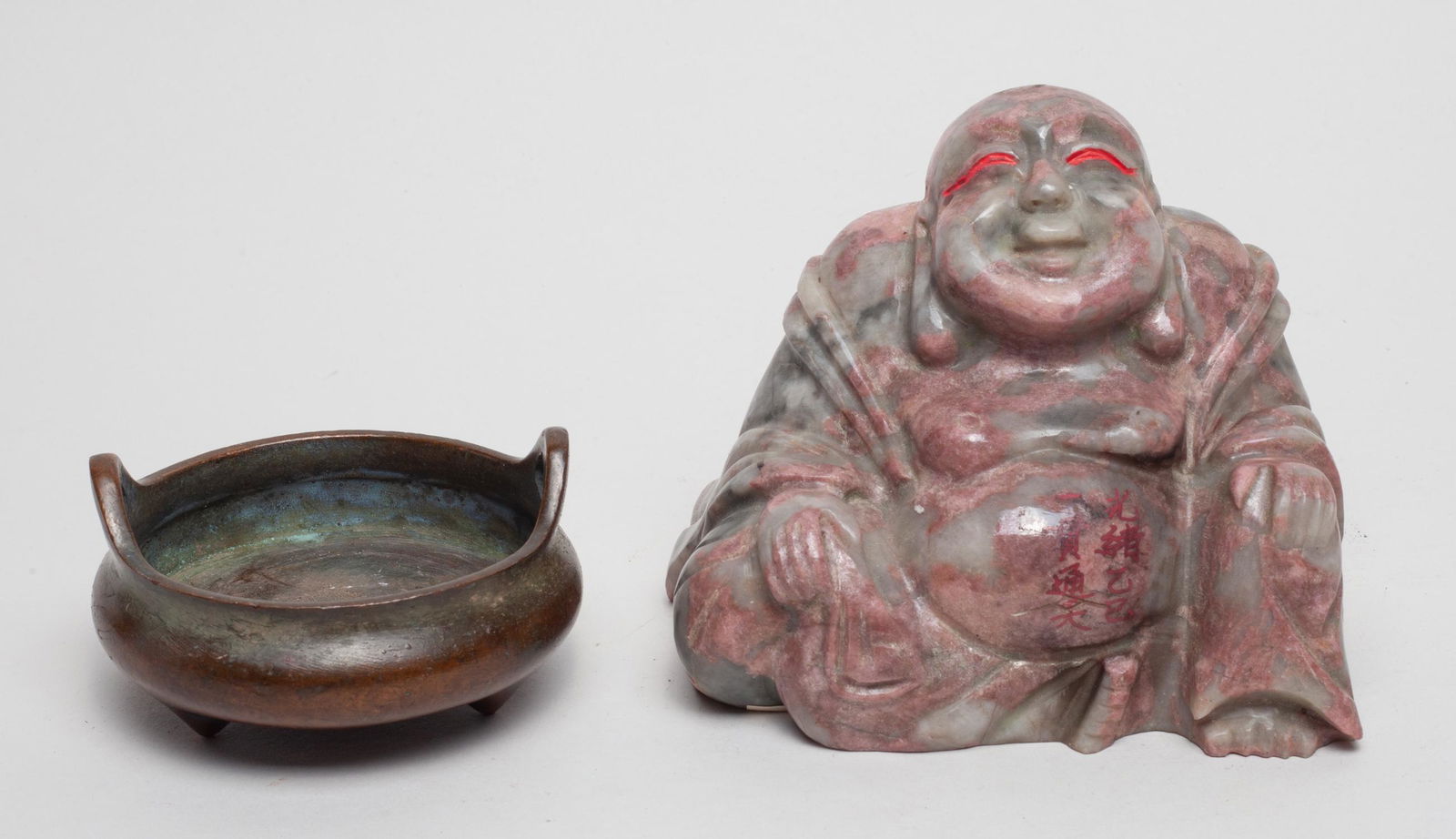 Chinese Gem Stone Buddha & Censer (1 of 10)