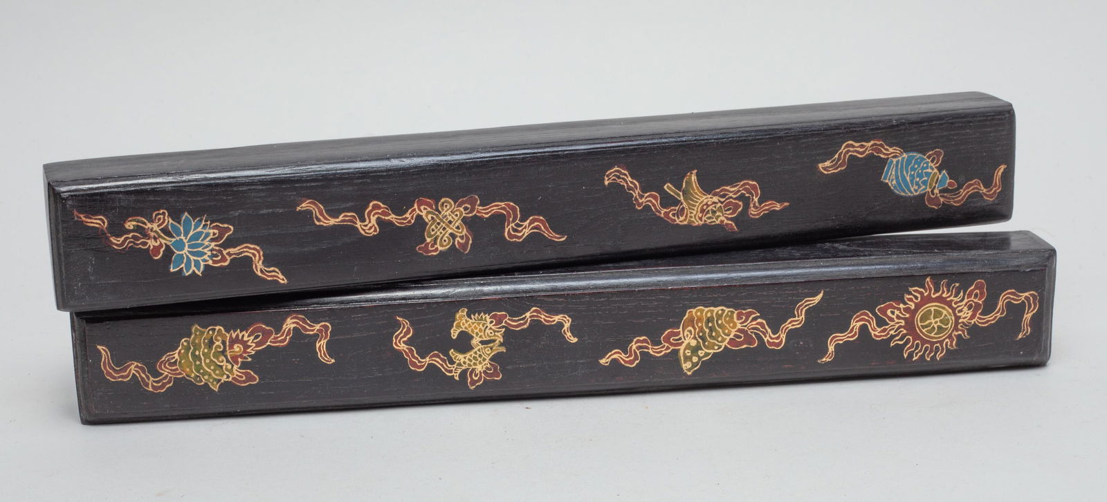 Pair Chinese Wood Paper Weight (1 of 9)