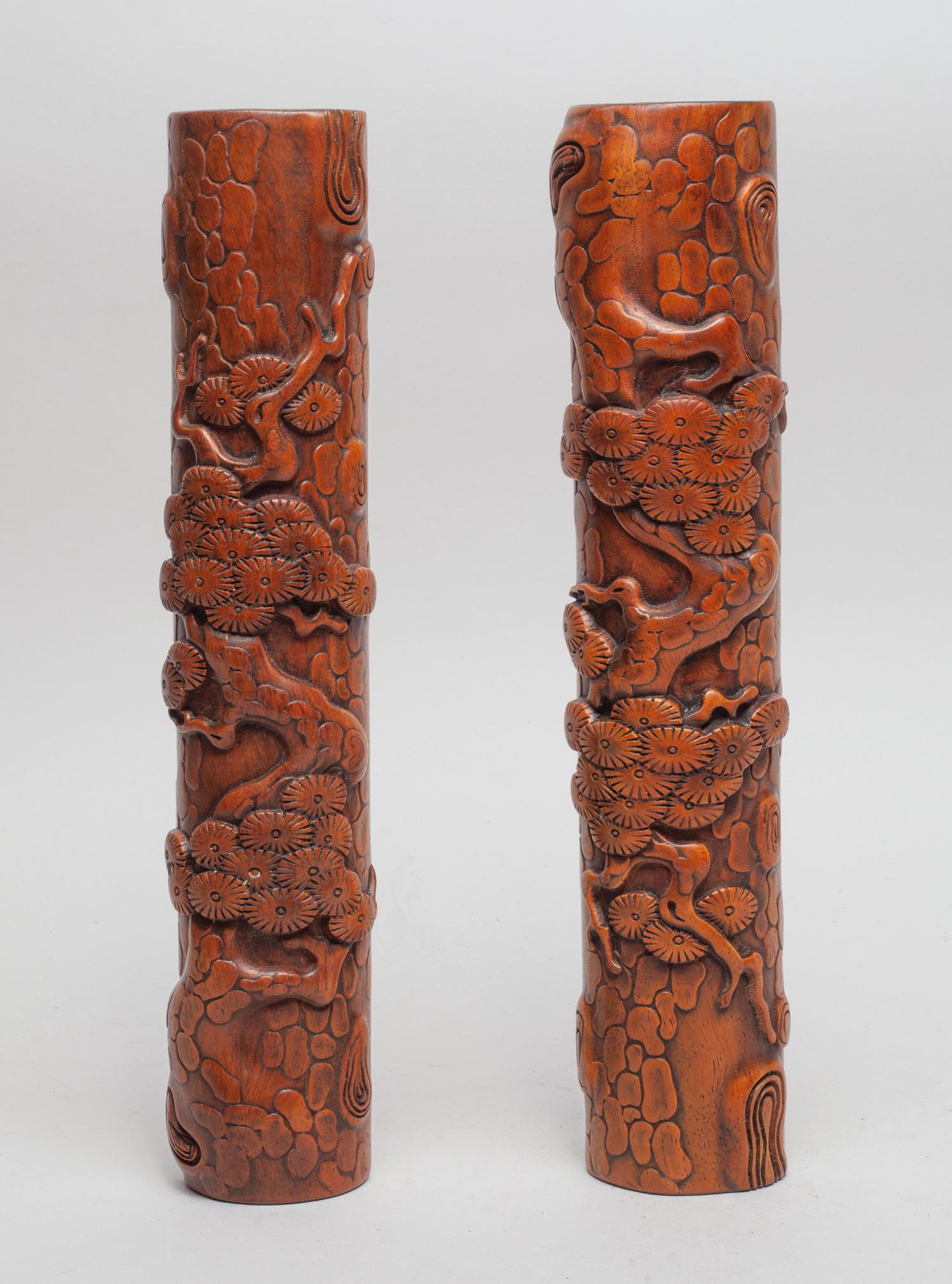 Pair Chinese Wood Paper Weight (1 of 10)