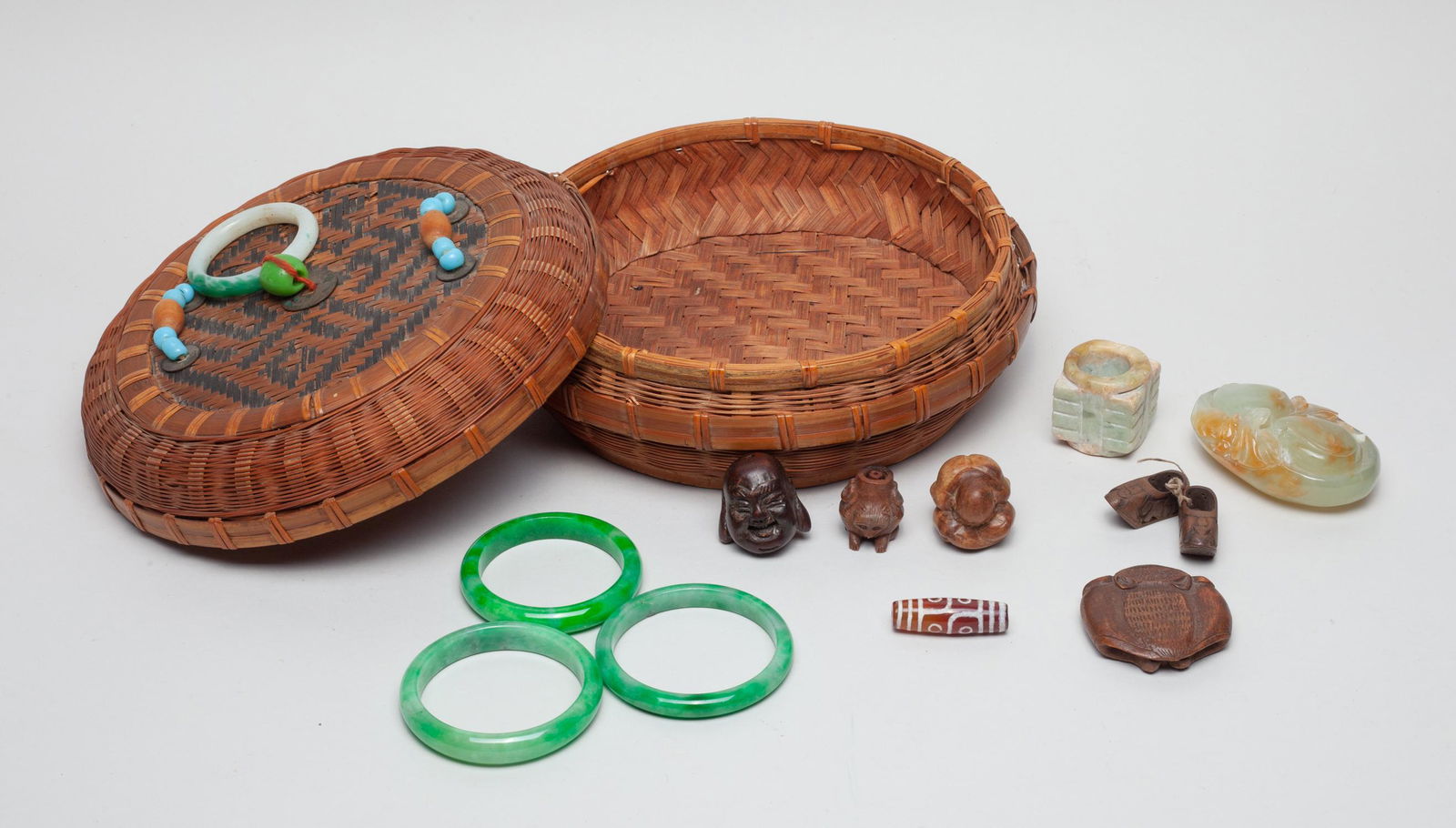 Estate Chinese Bangle, Beads & Toggles (1 of 20)