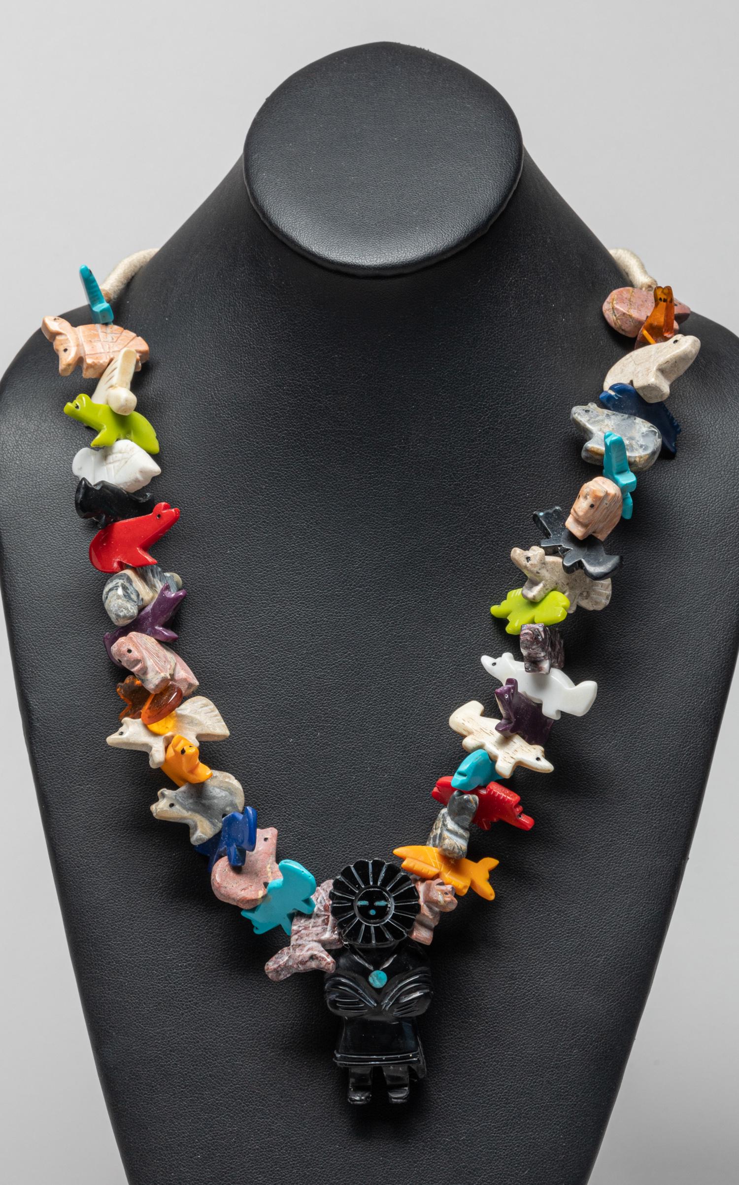 Large American Indian Zuni Gemstone Necklace (1 of 11)