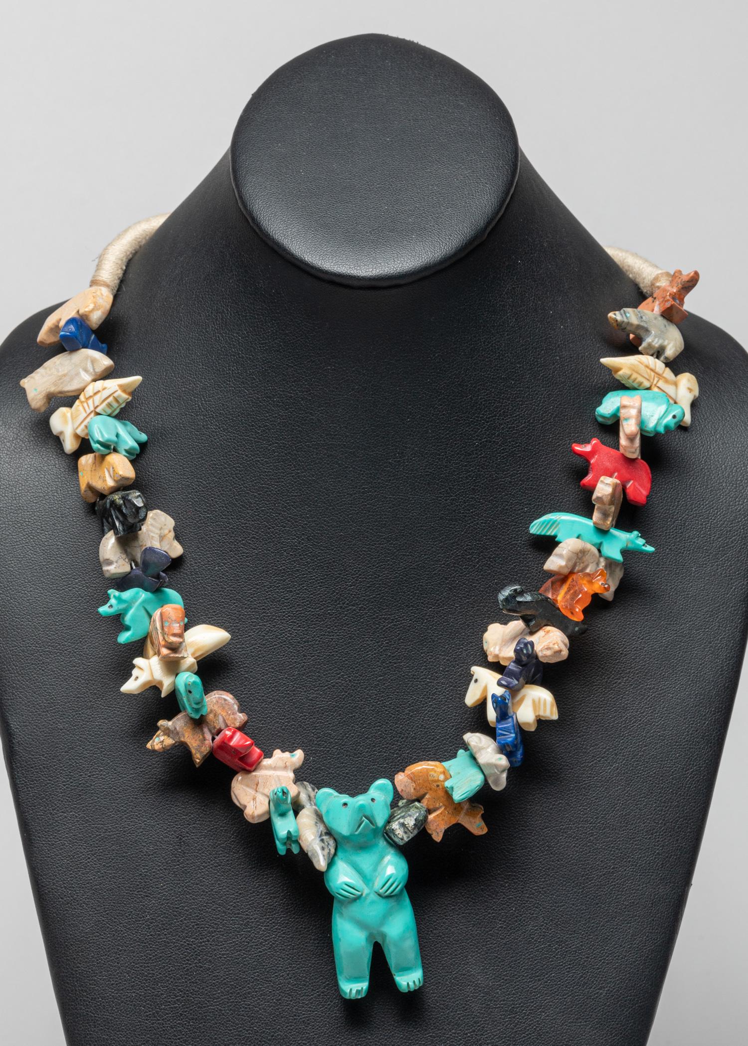Large  American Indian Zuni Gemstone Necklace (1 of 11)