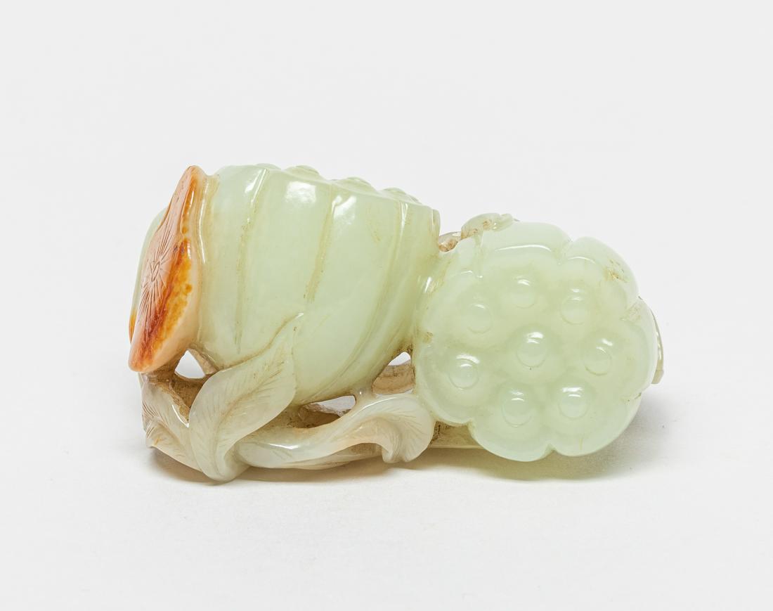 Large Chinese Russet Jade Lotus Sculpture (1 of 11)