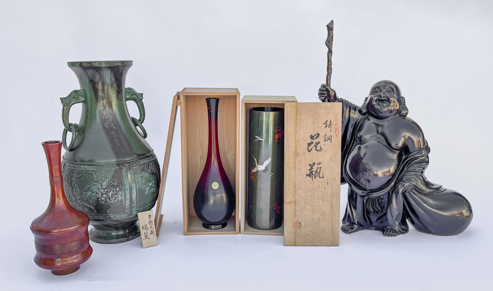 Vintage Japanese Bronze/Metal Vase & Sculpture (1 of 15)