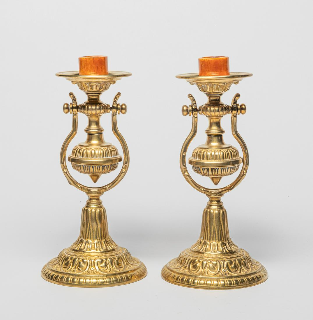 France Candle Sticks w/ Chinese Thumb Ring Finial (1 of 9)