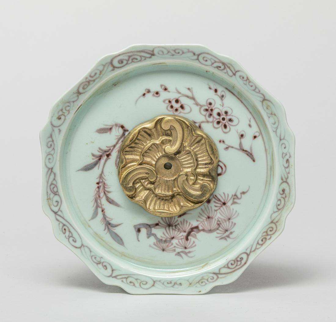 Chinese Export Copper Red Porcelain Plate (1 of 9)