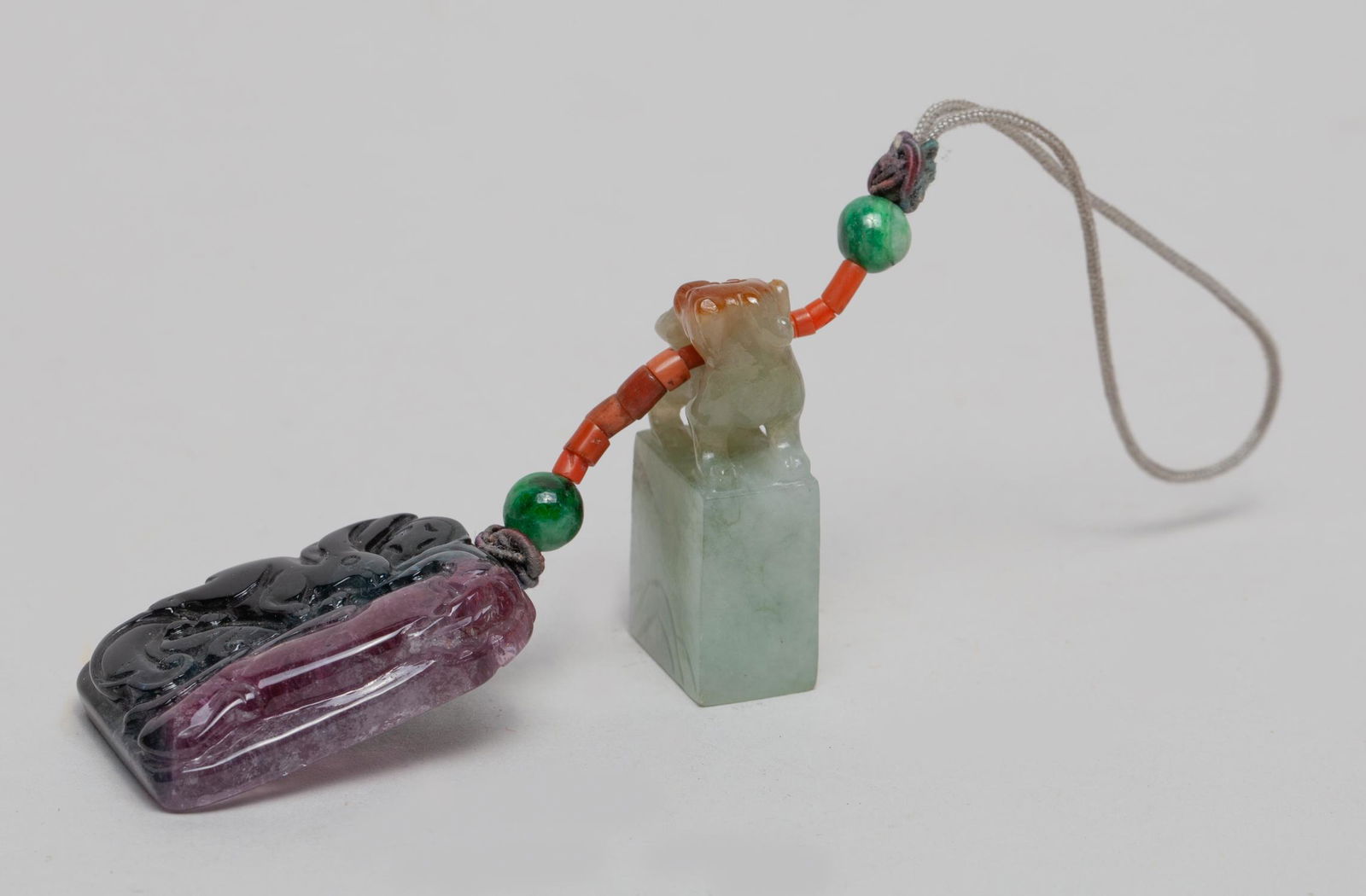 Chinese Tourmaline & Jade Pendant (1 of 9)