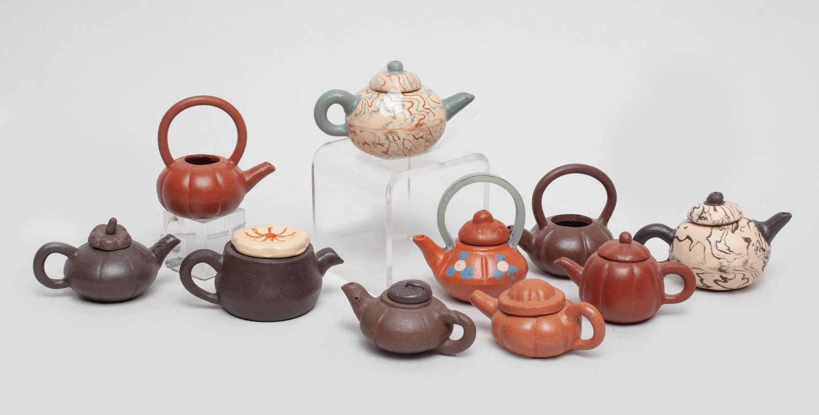 Chinese Set Mini Zisha Teapots (1 of 6)