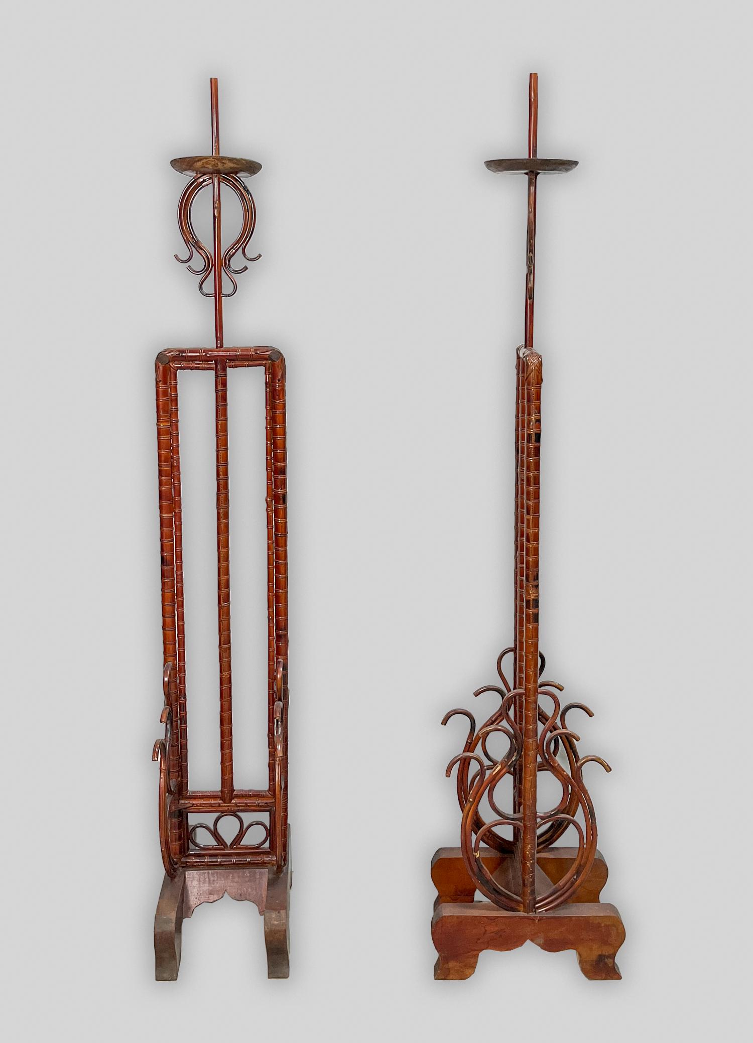 Pair Chinese Old Bamboo Stand (1 of 11)