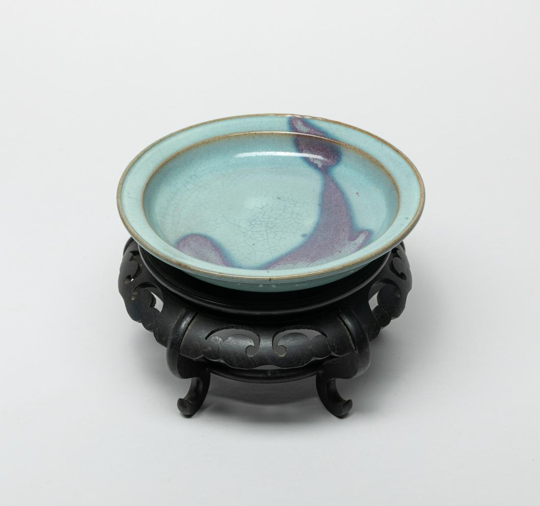 Chinese Jun Type Porcelain Plate w/ Tall Stand (1 of 9)