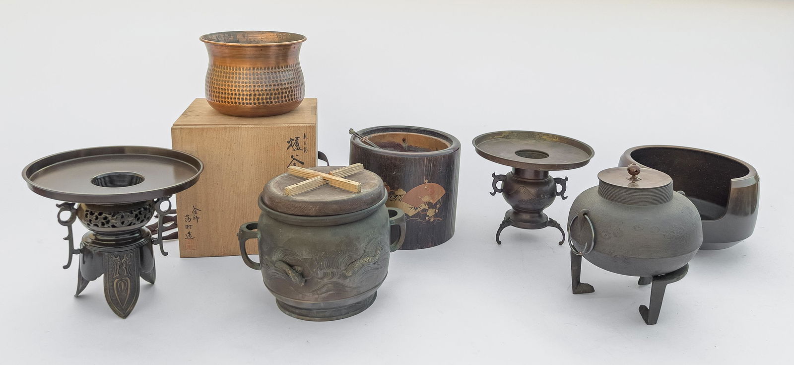 Vintage Japanese Iron Tea Pot & Vase (1 of 13)