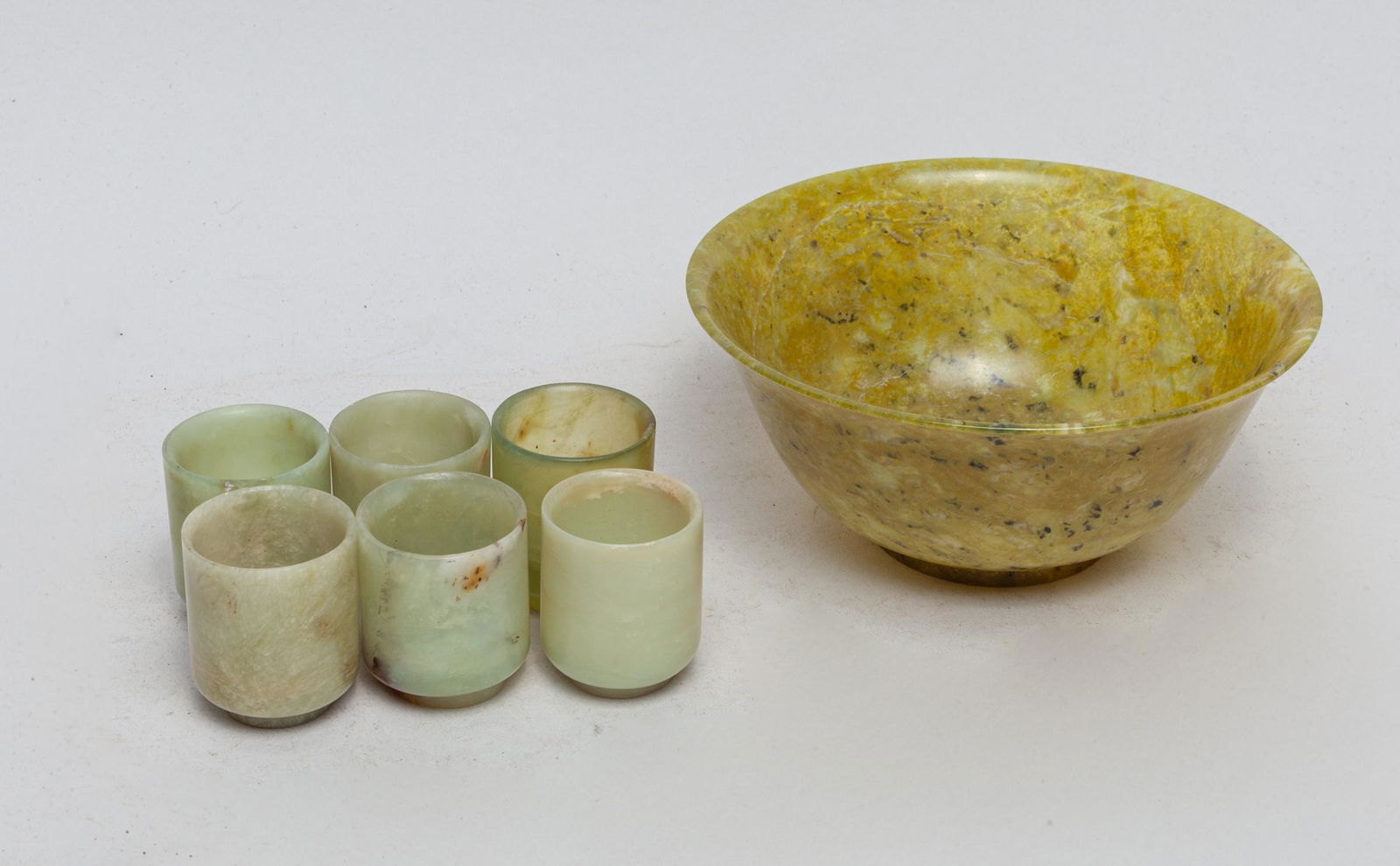 Chinese Translucent Jade Bowl & Cup (1 of 6)