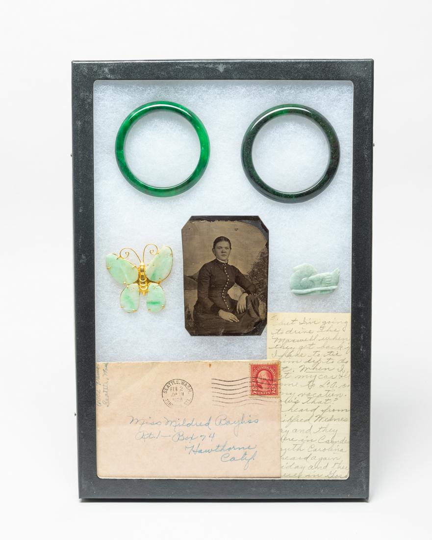 Chinese Gold on Silver Brooch & Jade (1 of 11)