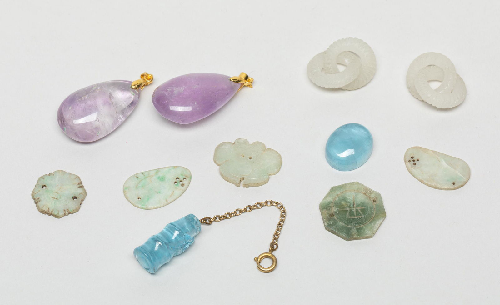 Estate Chinese Jade, Amethyst, & Aqua Carvings (1 of 9)