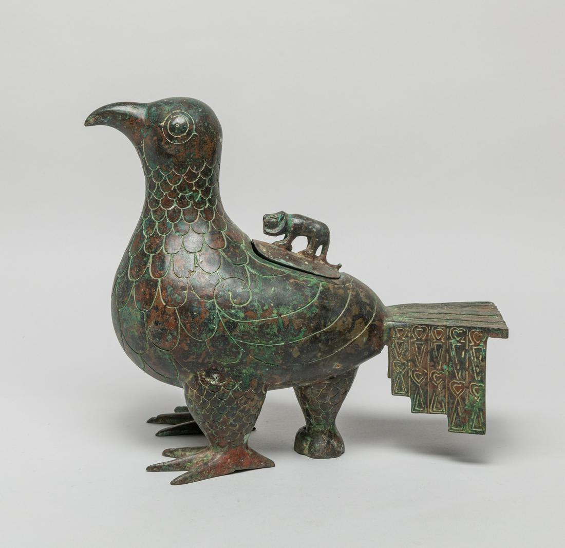 Estate Chinese Bronze Bird Jar (1 of 13)