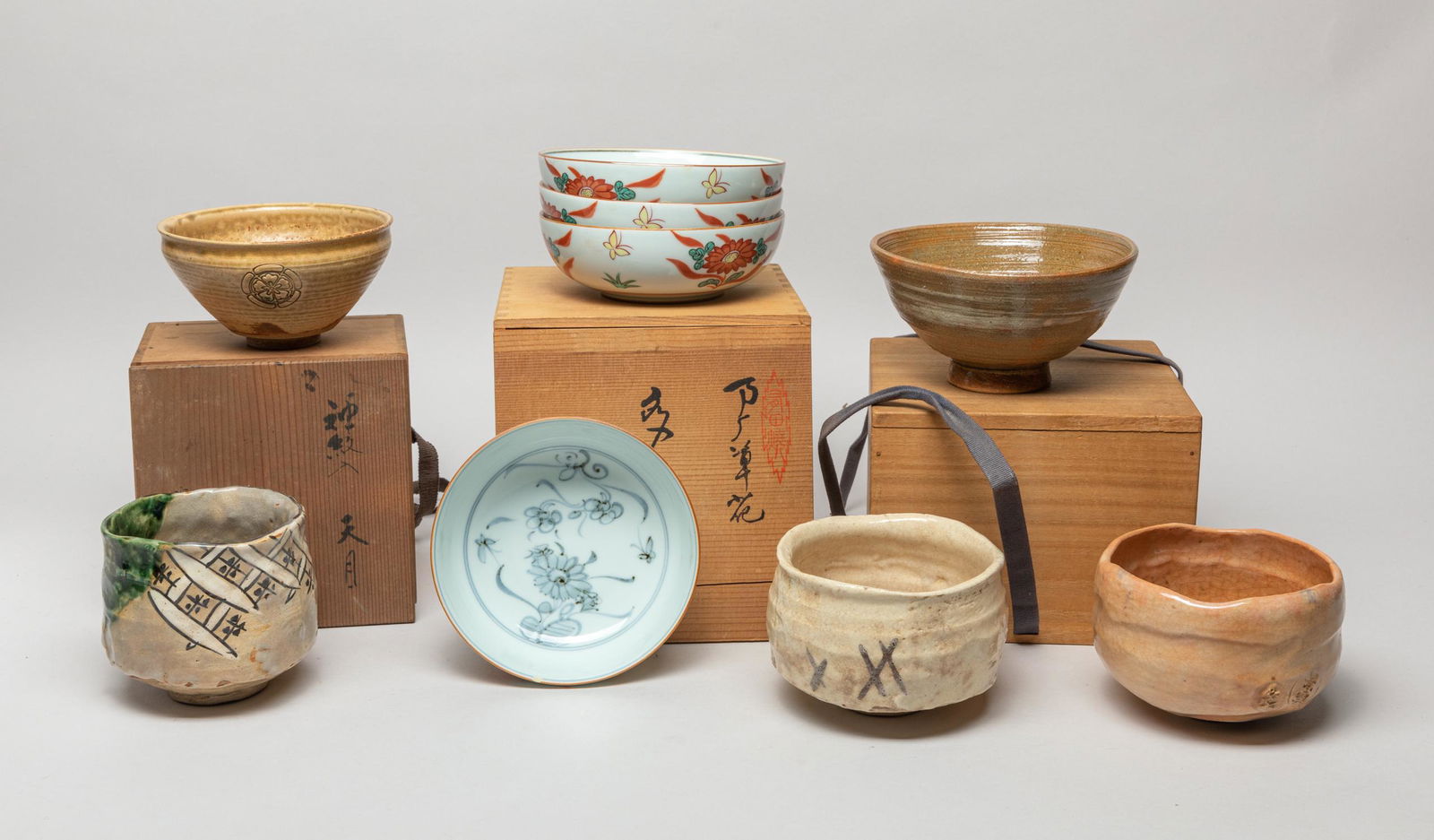 Antique/Vintage Japanese Stoneware Tea Bowls (1 of 17)